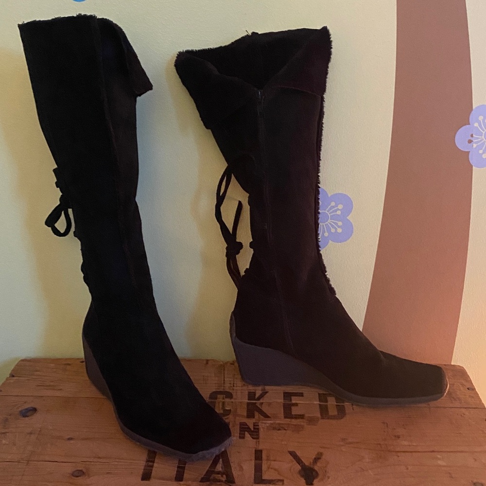 Marco Botti Knee-High Wedge Boots. Made in Italy 🇮🇹